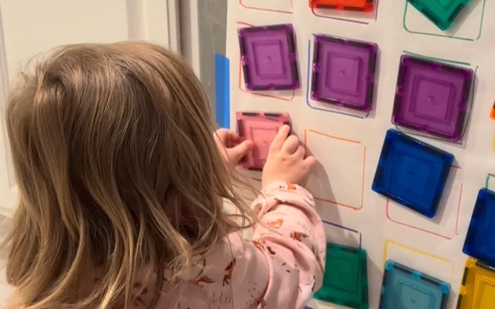 Magnetic Tile Color Matching: A Toddler Color Sorting Activity (Ages 2-4)